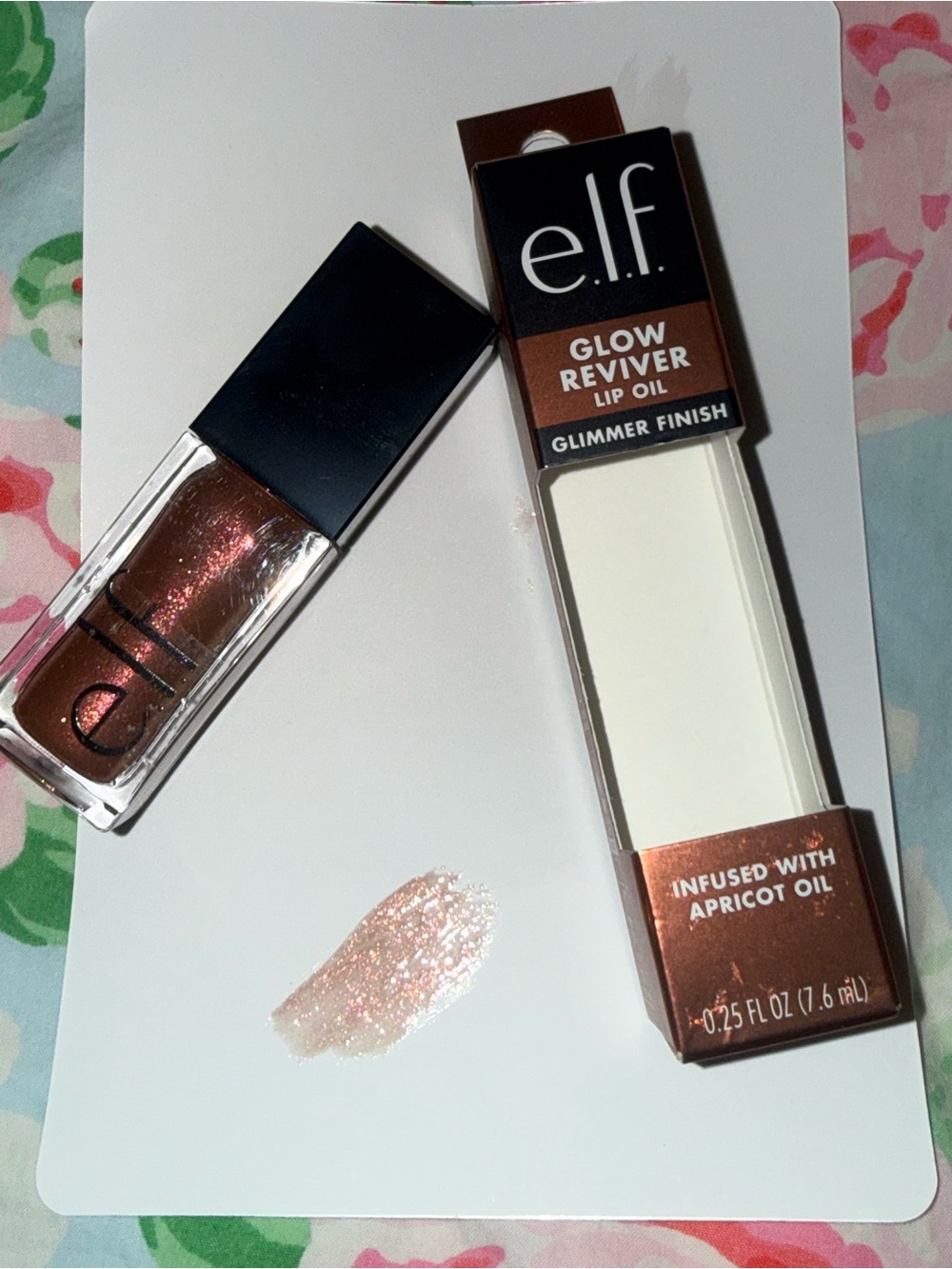 Glimmer Finish sheer lip oil infused with apricot oil, Chocoluxe Lipstick Topper